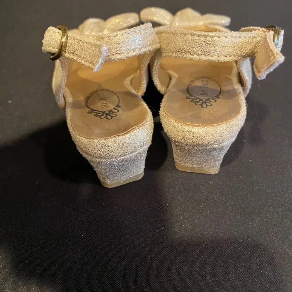 Joyfolie Toddler’s Gold Sparkle Sling Back High Heel Dress Shoes Size 9